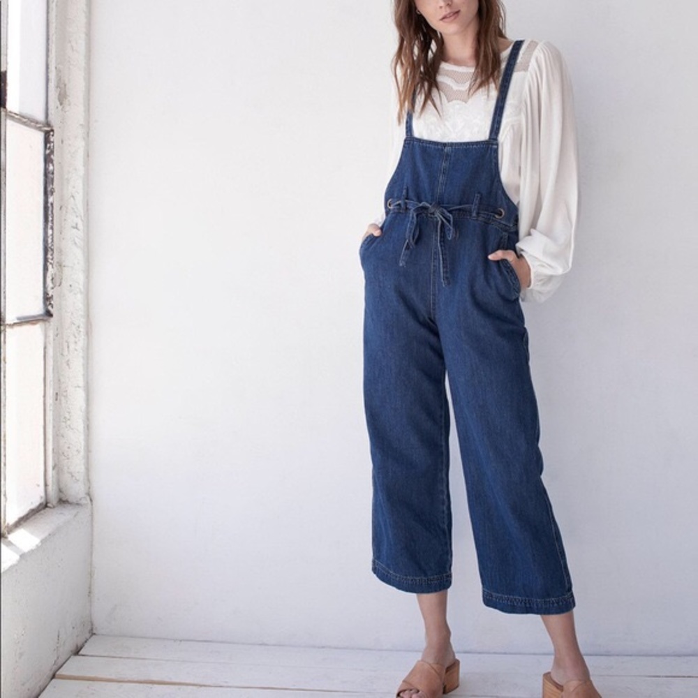 Free people denim overalls